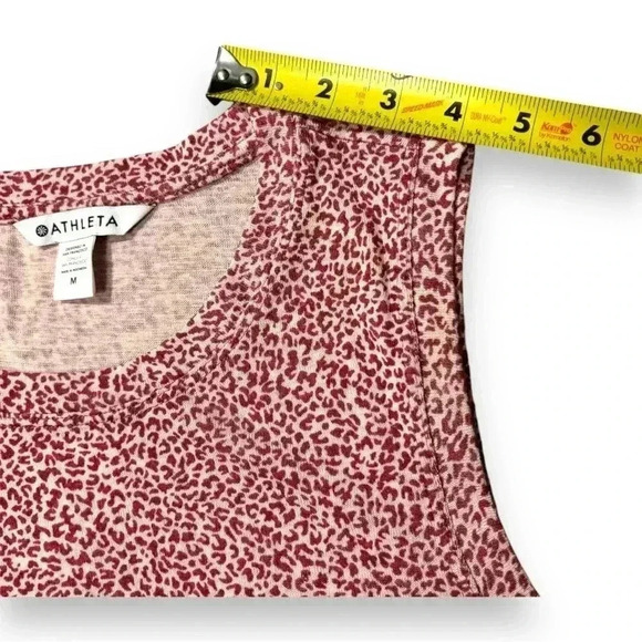 Athleta Women’s Medium Micro Cheetah Bashful Rose Sleeveless Breezy Tank Top - Picture 10 of 16